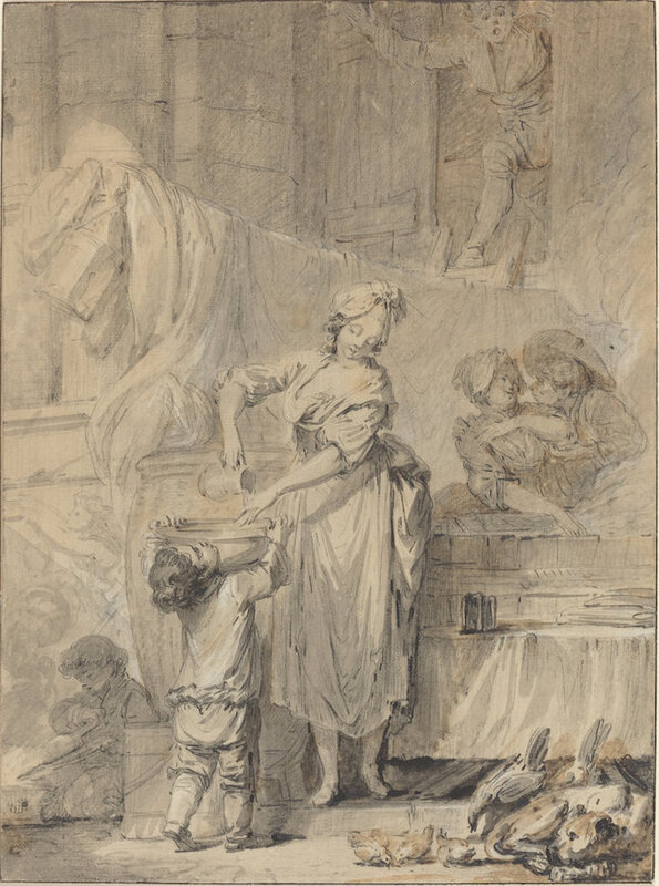 Kindly Martine Pierre Antoine Baudoin, c. 1760 black chalk with gray and brown wash overall- 31.7 x 23.5 cm (12 1_2 x 9 1_4 in.) Samuel H. Kress Collection.jpg