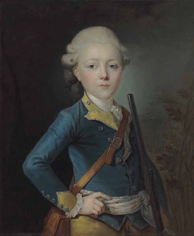 Portrait of Simon Antoine de Lucy Pierre-Antoine Baudouin With inscription 'Simon-Antoine- : De Lucy : Age De 7 ans : peint par Bauden : en 1771' (on the reverse) Oil on canvas - 25 7:8 x 21 ¼ in. (65.8 x 54 cm.).jpg