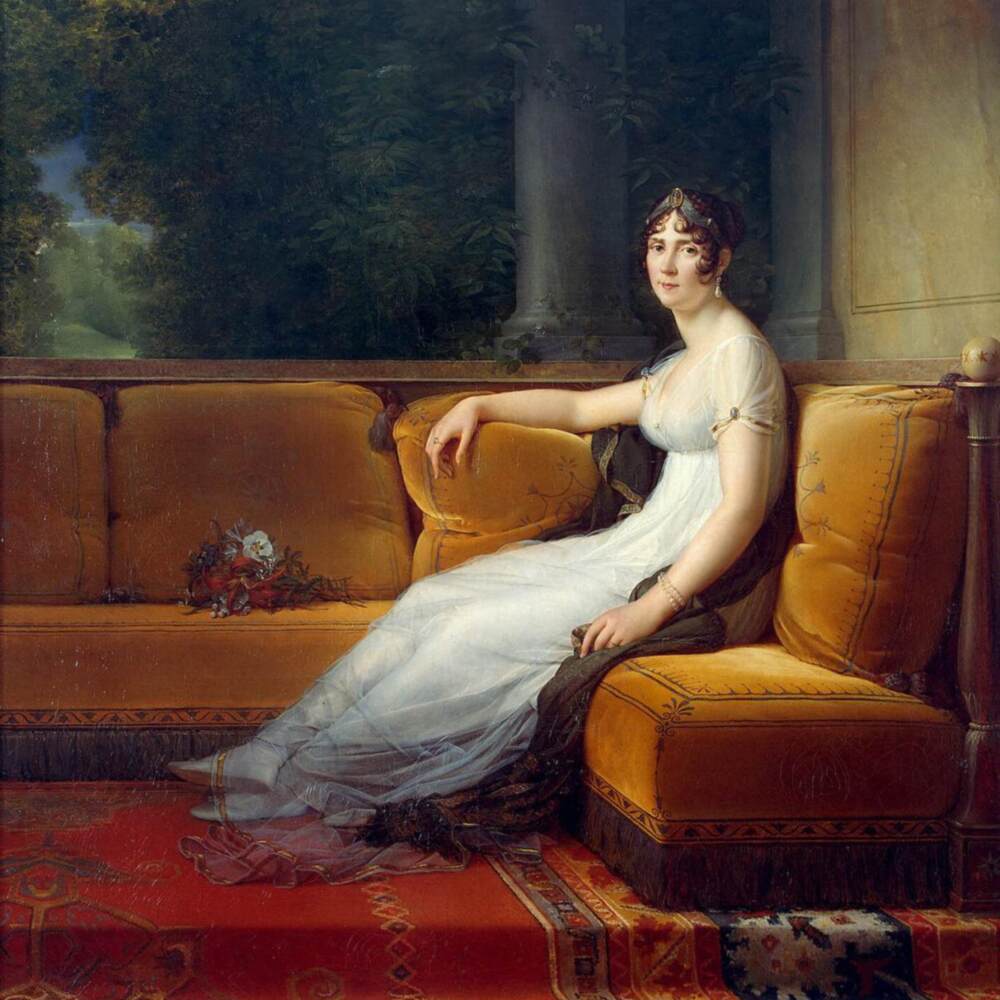 Portrait de l&#039;impératrice Joséphine de Beauharnais dans son salon à la Malmaison