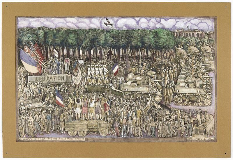 Le général de Gaulle descend les Champs-Elysées, par Jean Pierre Henri Delpech.