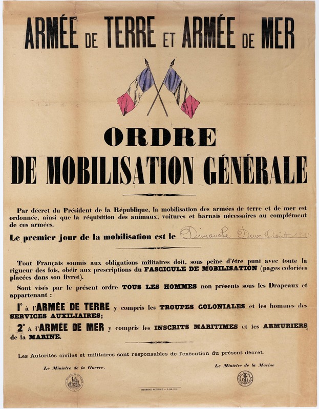 L'Allemagne déclare la guerre à la France.